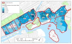 Measuring park access in the South Bronx and Upper East Side 