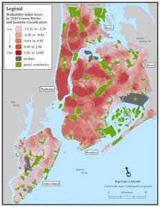 Neighborhood walkability in NYC